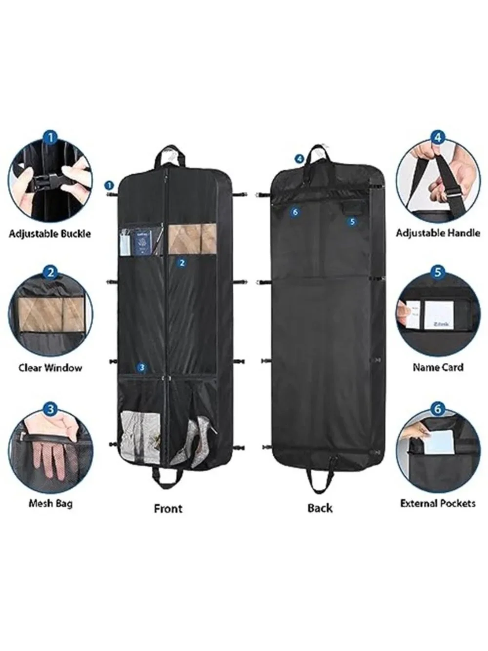 Long Garment Bag Travel Dress Coat Storage Bag Wedding Gown Suit Carrier